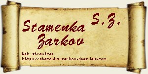 Stamenka Žarkov vizit kartica